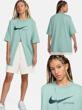 Nike Sportswear Oversized Slit Short-Sleeve Top